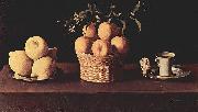 Teller mit Zitronen, Korb mit Orangen und Tasse mit Rose, Francisco de Zurbaran